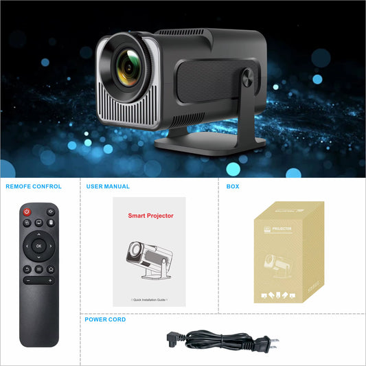 HY320 Mini Projector 720P Freestyle for SAMSUNG Xiaomi Android Iphone WIFI BT5.0 Cinema Portable 4K via HD with Handbag